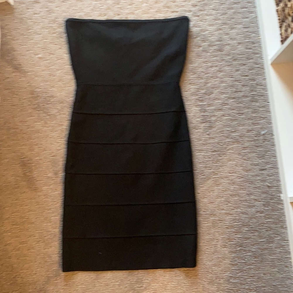 BCBG Black strapless band dress